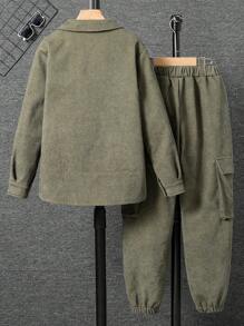 Tween Boy Versatile Thermal Lined Utility Set - Army Green - View 2