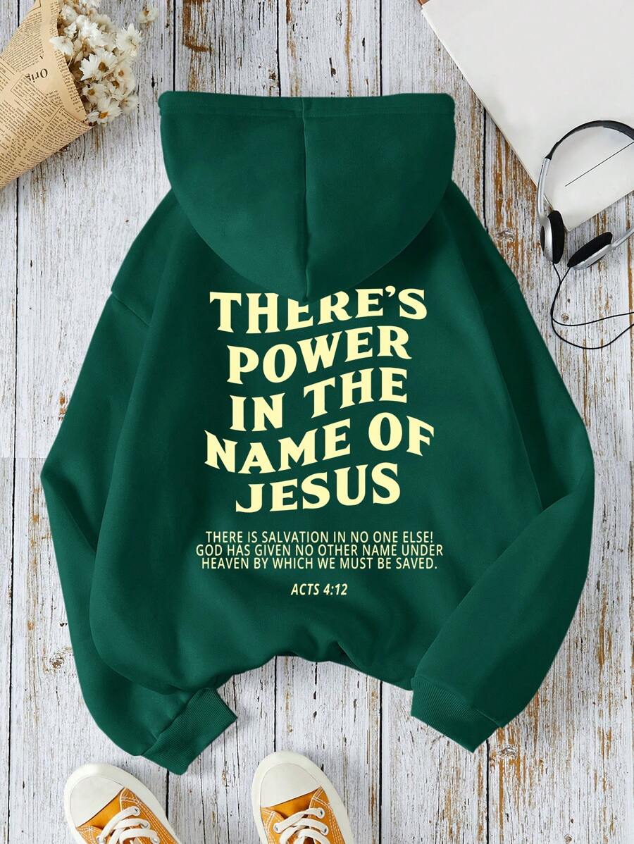 INAWLY Plus Size Women Slogan Print Long Sleeve Casual Loose Hooded Sweatshirt, Autumn/Winter Graduation,Back To School Outfits,Graduation,Teacher Outfits For Women,Back To School