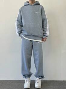Manfinity EMRG Herenhoodie en broekset, minimalistische casual dagelijkse kleding