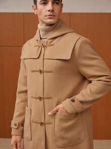 Manfinity VCAY 宽松男式双排扣连帽大衣