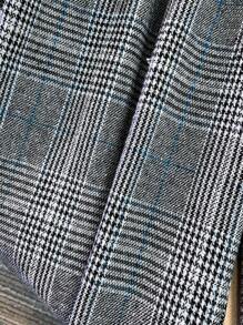 SHEIN LUNE 大码女式松紧腰休闲格子印花直筒裤 - 彩色 - 查看 5