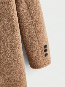Manfinity VCAY Chaqueta de punto de manga larga de solapa angosta para hombre, adecuada para la temporada de otoño e invierno - Caqui - Ver 4