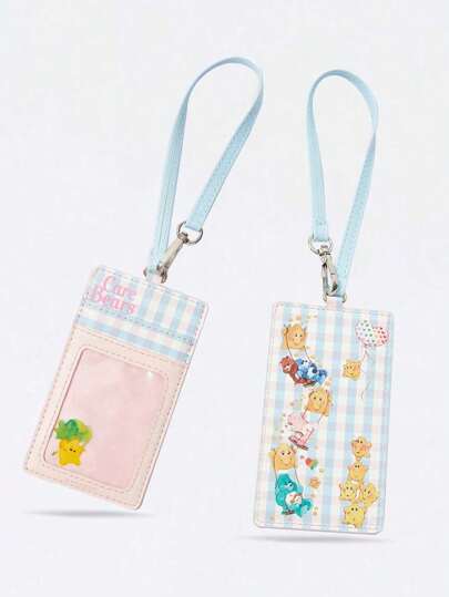 ROMWE X Care Bears Cartoon Bear & Gingham Print Card Holder Charm
