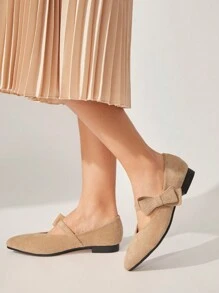 CUCCOO CHICEST Pointed Toe Comfortable Bow Decor Women Flat Shoes For Christmas And New Year Holiday Vibe Fall And Winter Valentines