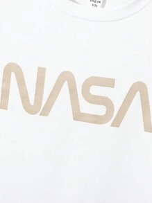 SHEIN Bộ 3 áo khoác dệt kim thoải mái thường ngày cho bé trai tuổi mới lớn, áo phông và quần - Màu Khaki - Xem 6