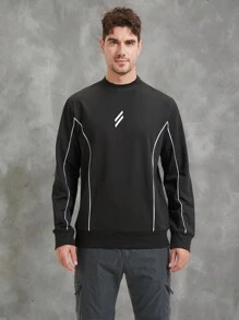 Manfinity Sport Corelite 简约时尚休闲运动卫衣，适合日常穿着 - 黑色 - 查看 3