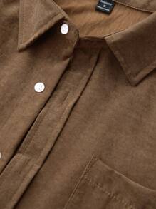 Manfinity EMRG Suede-Like Fabric Men's Long Sleeve Printed Shirt