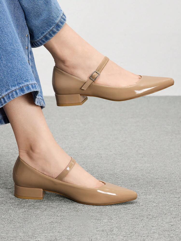 CUCCOO BIZCHIC Pointed Toe French Inspired Color Block Bow Rivet Decorated Low Vamp Elegant Fashion Women High Heel Shoes Valentine's Day For Christmas Spring Shoes