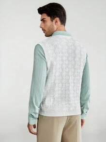 Manfinity VCAY Chaleco Tejido Para Hombre - Blanco - Ver 3