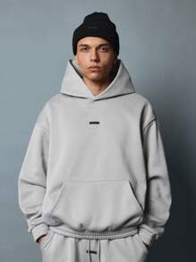 SUMWON Regular Fit Overhead Essential Hoodie And Barrel Fit Jogger 2 Piece Set - Light Grey - View 3