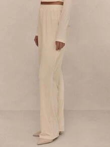 MUSERA Low Waist Velour Wide Leg Trousers Vacation Spring Summer Sexy