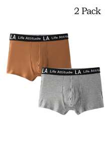 EasyFave 2pcs/Pack Men's Casual Boxer Briefs, Minimalist & Fashion For Everyday Wear - Multicolor - View 2