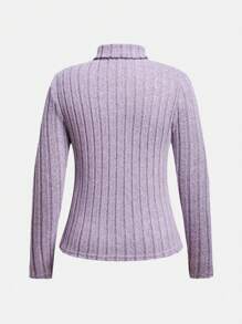SHEIN adolecent Girl Pull col roulé en tricot doux et polyvalent de couleur unie, achetez-en 1 et obtenez-en 2, Top à manches longues