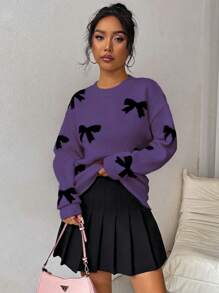 Chiquease Women's Bow Detail Pullover Sweater, Casual & Fashionable For Everyday