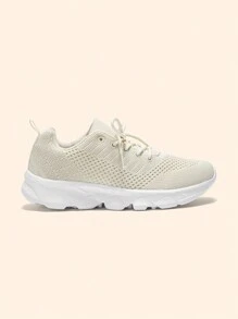 CUCCOO BASICS Tenis de estilo casual de unicolor simple para mujer para uso diario, calzado primaveral - Albaricoque - Ver 2
