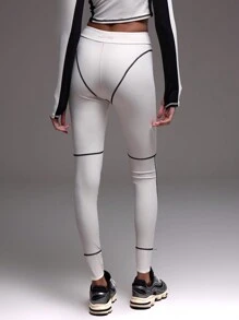 Musera Sport Quần legging may vắt sổ tập gym - Kem - Xem 4