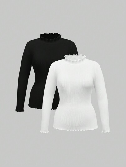 Maglione casual oversize tinta unita a collo alto e maniche lunghe