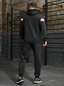 Gym Rark Conjunto deportivo de sudadera con capucha y pantalones a rayas estilo novio con forro térmico para gimnasio - Multicolor - Ver 2