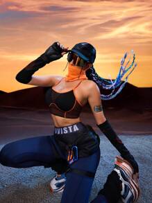 Innovista Seamless With Breathable Netted Structure High Elastic Sport Woman Bra Top Sleeve Included, With Sleeve Cover Bra 2pcs, Push Up Bra, Workout Tank Tops, High Elastic,Running Work Out, Yoga, Party, Going Out Tops, Festival, Colorblock,Ski