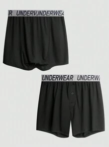 2 件装 男士纯色休闲宽松透气睡裤 - 彩色 - 查看 7