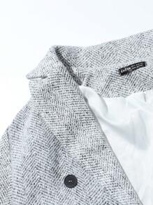 SHEIN SXY 休闲优雅女士长款外套，秋冬 - 淺灰色 - 查看 8