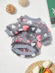 PETSIN 1 Stück universeller Flanell Hunde Pullover mit Liebe Stern Druck, warm, rundhalsausschnitt, ohne Kapuze