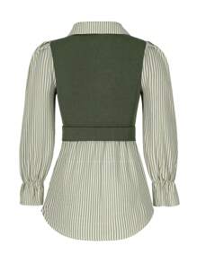 SHEIN Clasi Women's Striped Print Simple Daily Long Sleeve Top