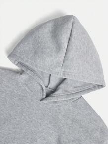 青少年女孩温暖休闲宽松豹纹印花和星星图案连帽衫，秋冬