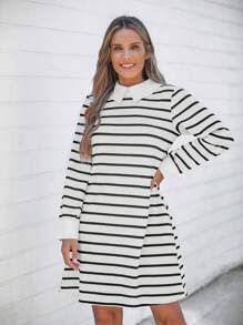 Wildy Women Casual Striped Long Sleeve Dress, Suitable For Autumn Winter Dresses For Women