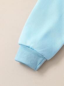 青少年女孩立领长袖拉链短款卫衣 + 裤子两件套服装，秋冬休闲装