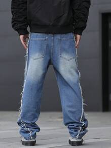 Manfinity Homme Men's Simple Casual Denim Jeans, Everyday Wear - Blue - View 2