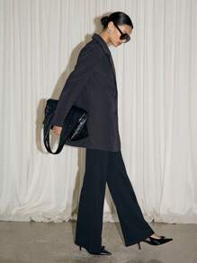 AiiRZ Oversized Blazer And Flare Trouser Set - Black - View 8