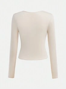 SHEIN Explorewe 2pcs Vintage American English Graphic Sweatshirt & Pants Set For Teen Girls - Apricot - View 3