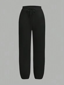 SHEIN Explorewe 3pcs/Set Teens (Girls) Autumn/Winter All-Match Black, White & Gray Versatile Sweatpants - Multicolor - View 10