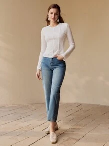 MOTF TEXTURED SLIM FIT TOP,SPRING/SUMMER