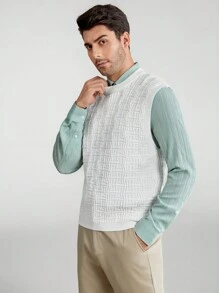 Manfinity VCAY Chaleco Tejido Para Hombre - Blanco - Ver 2