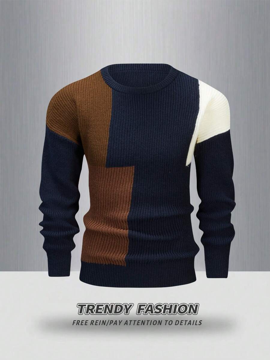 Manfinity Homme Men's Simple Fashion Casual Daily Sweater - Black - View 1