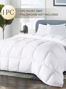 1pc Solid Comforter, Bedding, Solid Color Bed Comforter, Cozy And Comfortable Bedding, Soft And Warm Home Textile, Lightweight And Breathable Bedding Comforter, All Seasons Duvet Insert, Fits For All Size Beds - Twin, Full, Queen, King Size, Suitable For All Seasons, Bedding Gifts, Machine Washable, Pillow And Pillowcase Not Included, Back To School Season,Fall Decor,Autumn Decor,Room Decor