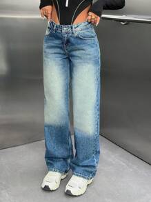 SHEIN VINTAGE LOW WAIST LOOSE STRAIGHT LEG JEAN