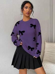 Chiquease Women's Bow Detail Pullover Sweater, Casual & Fashionable For Everyday