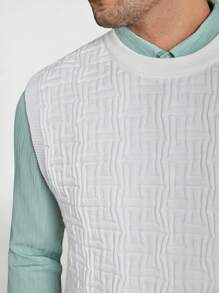 Manfinity VCAY Chaleco Tejido Para Hombre - Blanco - Ver 1