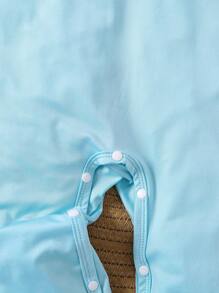 Baby Girl Knitted Collared Butterfly Pattern Ruffle Hem Jumpsuit, Casual & Versatile Loungewear, Autumn/Winter - Blue - View 7