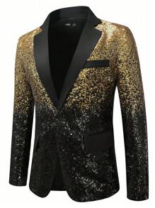 Manfinity AFTRDRK Men's Khaki Woven Fabric With Regular Fit Long Sleeve Lapel Blazer,Gift For Boyfriend/Husband.