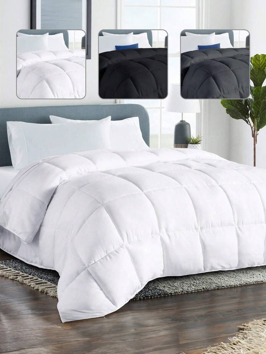 1pc Solid Comforter, Bedding, Solid Color Bed Comforter, Cozy And Comfortable Bedding, Soft And Warm Home Textile, Lightweight And Breathable Bedding Comforter, All Seasons Duvet Insert, Fits For All Size Beds - Twin, Full, Queen, King Size, Suitable For All Seasons, Bedding Gifts, Machine Washable, Pillow And Pillowcase Not Included, Back To School Season,Fall Decor,Autumn Decor,Room Decor