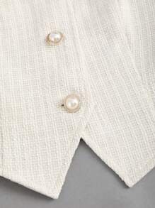 Sweetra 优雅淑女风高端针织方领百搭初秋时尚女式大衣 Y2K - 杏色 - 查看 4