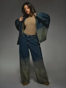 MISSGUIDED 渐变色水洗褪色直筒牛仔裤 - 藍色 - 查看 4