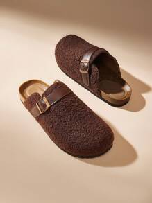 Solecia Women's Solid Color Backless Casual Versatile Flat Slip-On Shoes New Year Holiday - Brown - View 4