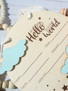 Newborn Cloud Wood Slice Birth Announcement, Infant Photography Props, Baby Commemorative Gifts