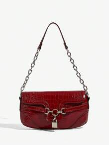 SHEIN ICON Gepersonaliseerde schoudertas, hobotas, met een Y2K-kettingdecoratie en een afbeelding van een Hot Babe voor dames