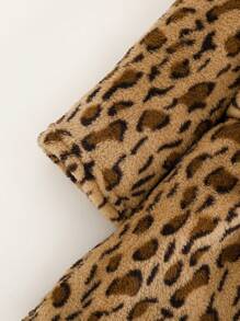 Cozy Pixies Baby Boy Casual Versatile Double-Sided Fleece Printed Hooded Robe - Brown - View 6